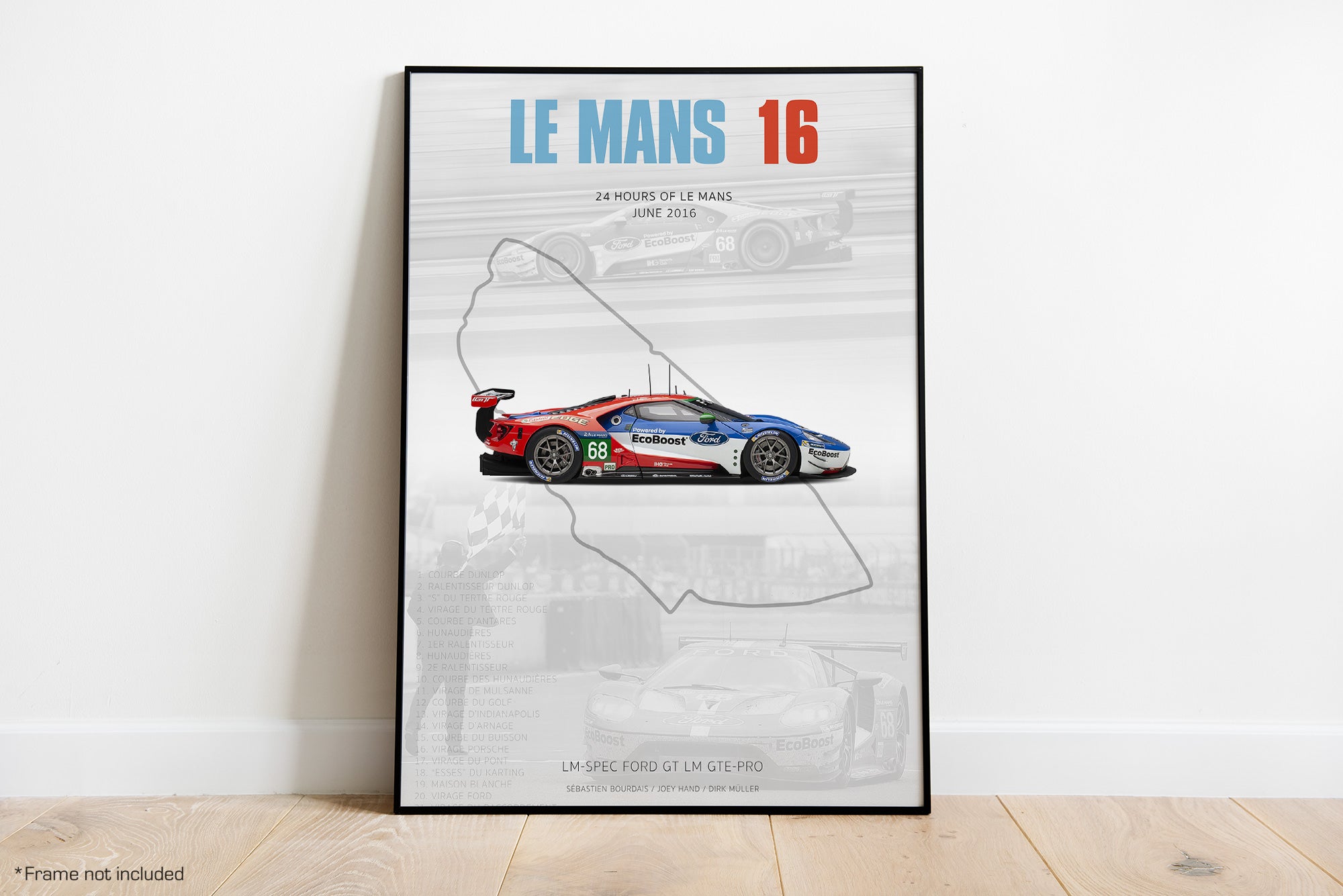 Ford GT40 Mk.II 1966 Le Mans Tribute Poster - Classic Car LeMans ...
