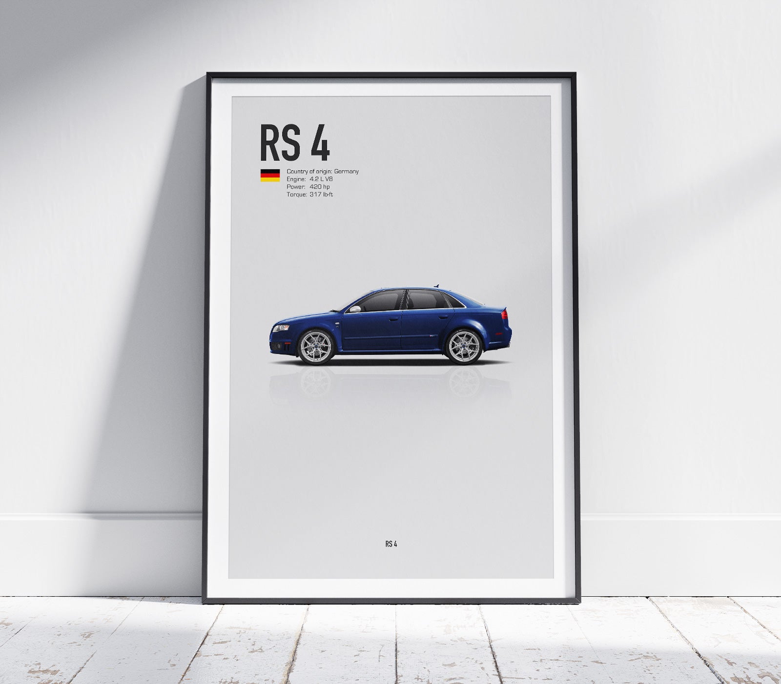 Bespoke Audi RS 4 Sedan with Vossen HF5 rims Poster