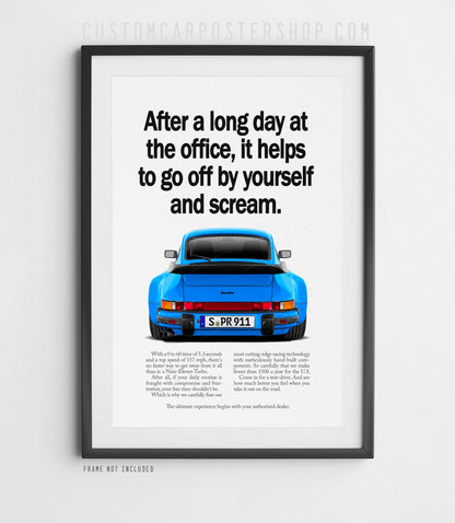 Porsche 930 Turbo Print Ad - Go off and Scream