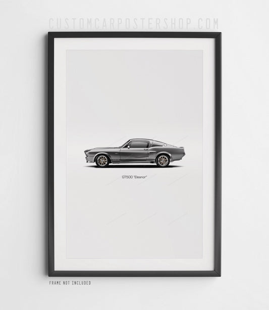 Gone in 60 SECONDS - Ford Shelby GT500 Mustang Poster Framed