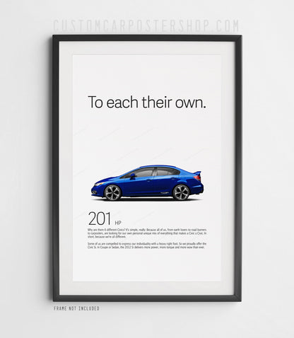 Honda Civic Si (9th Gen) Sedan Print Ad - To Each Their Own
