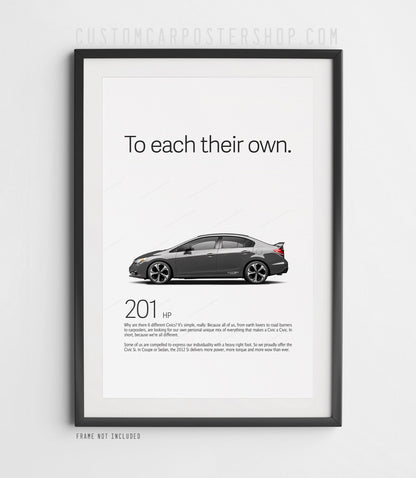 Honda Civic Si (9th Gen) Sedan Print Ad - To Each Their Own
