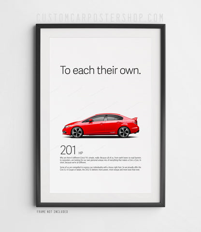 Honda Civic Si (9th Gen) Sedan Print Ad - To Each Their Own