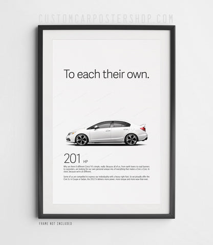 Honda Civic Si (9th Gen) Sedan Print Ad - To Each Their Own