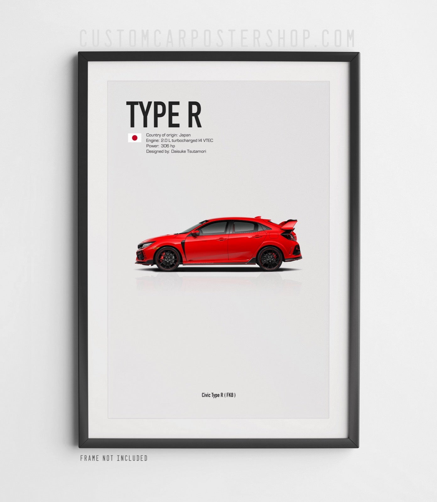 Honda Civic Type R FK8 Poster Framed Art