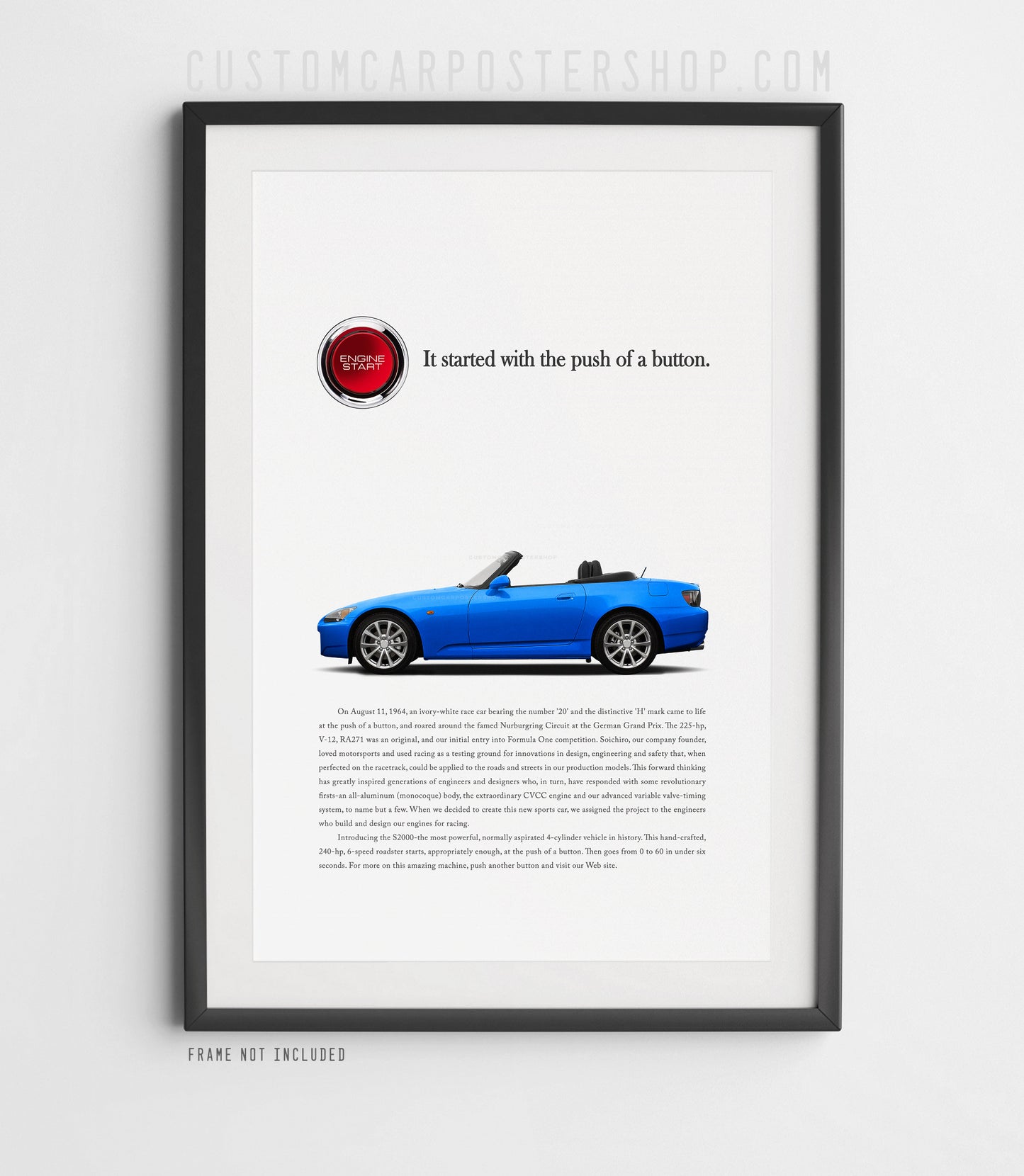 Honda S2000 (AP2) Print Ad - Push Button