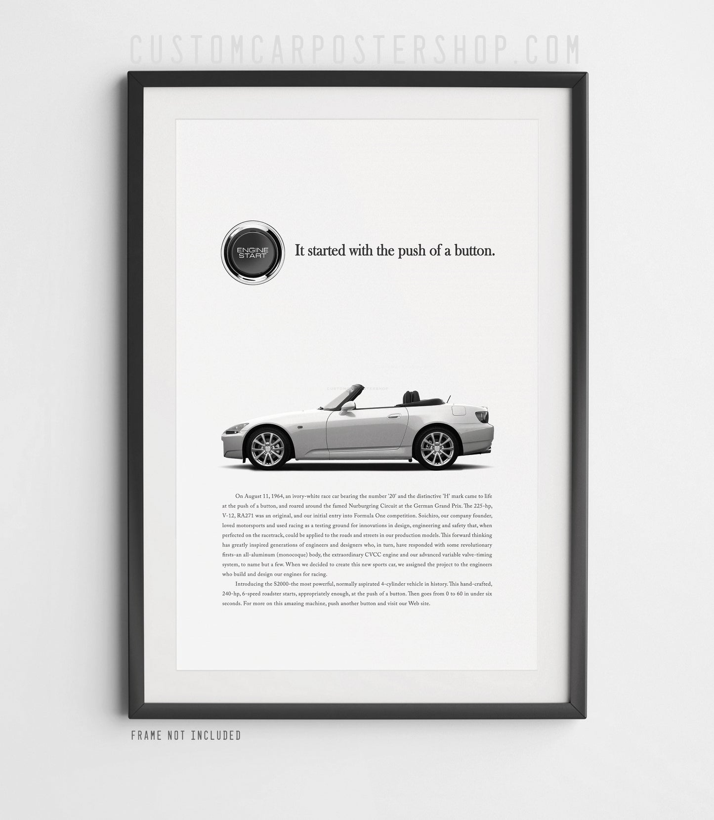 Honda S2000 (AP2) Print Ad - Push Button