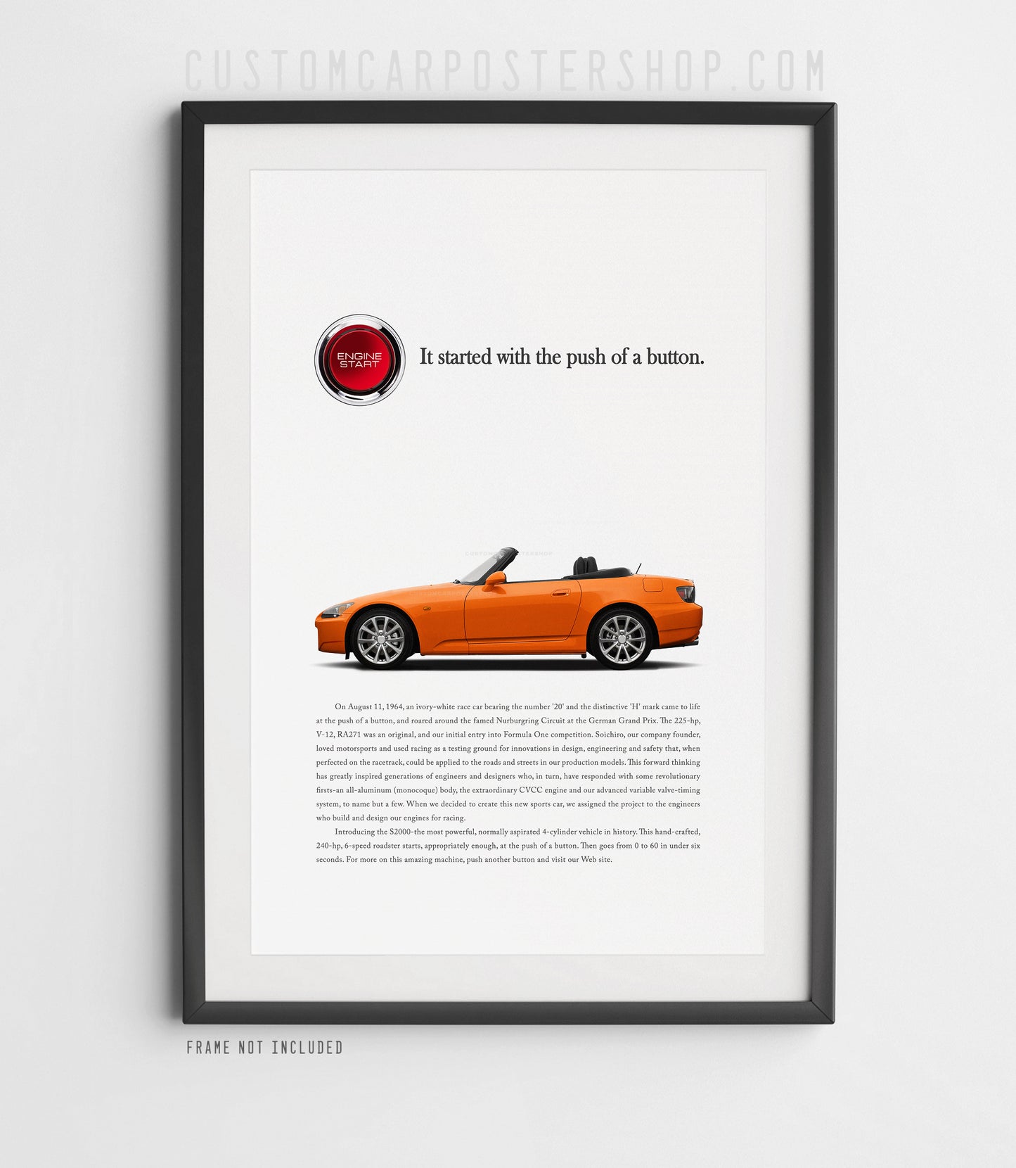 Honda S2000 (AP2) Print Ad - Push Button