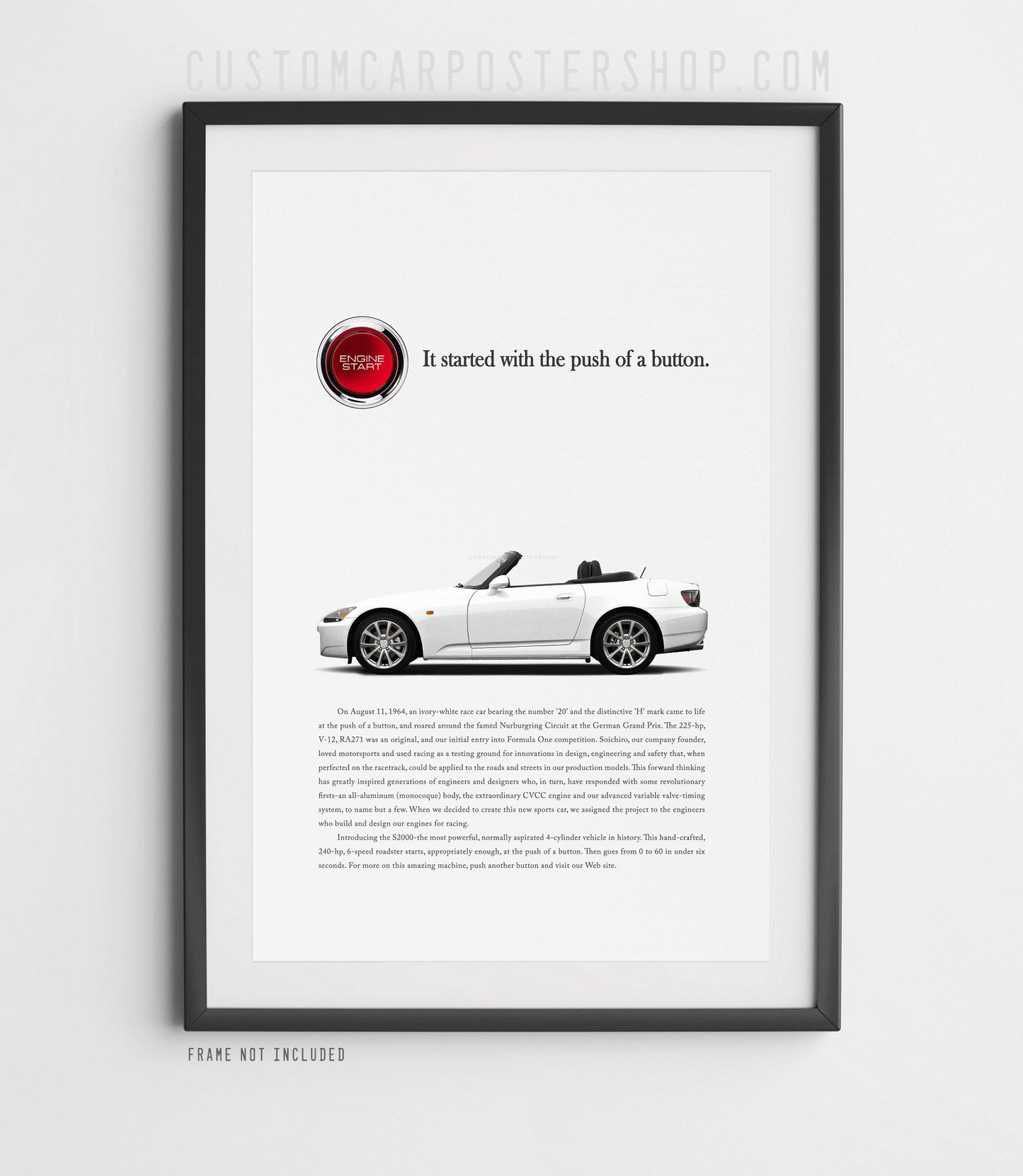 Honda S2000 (AP2) Print Ad - Push Button