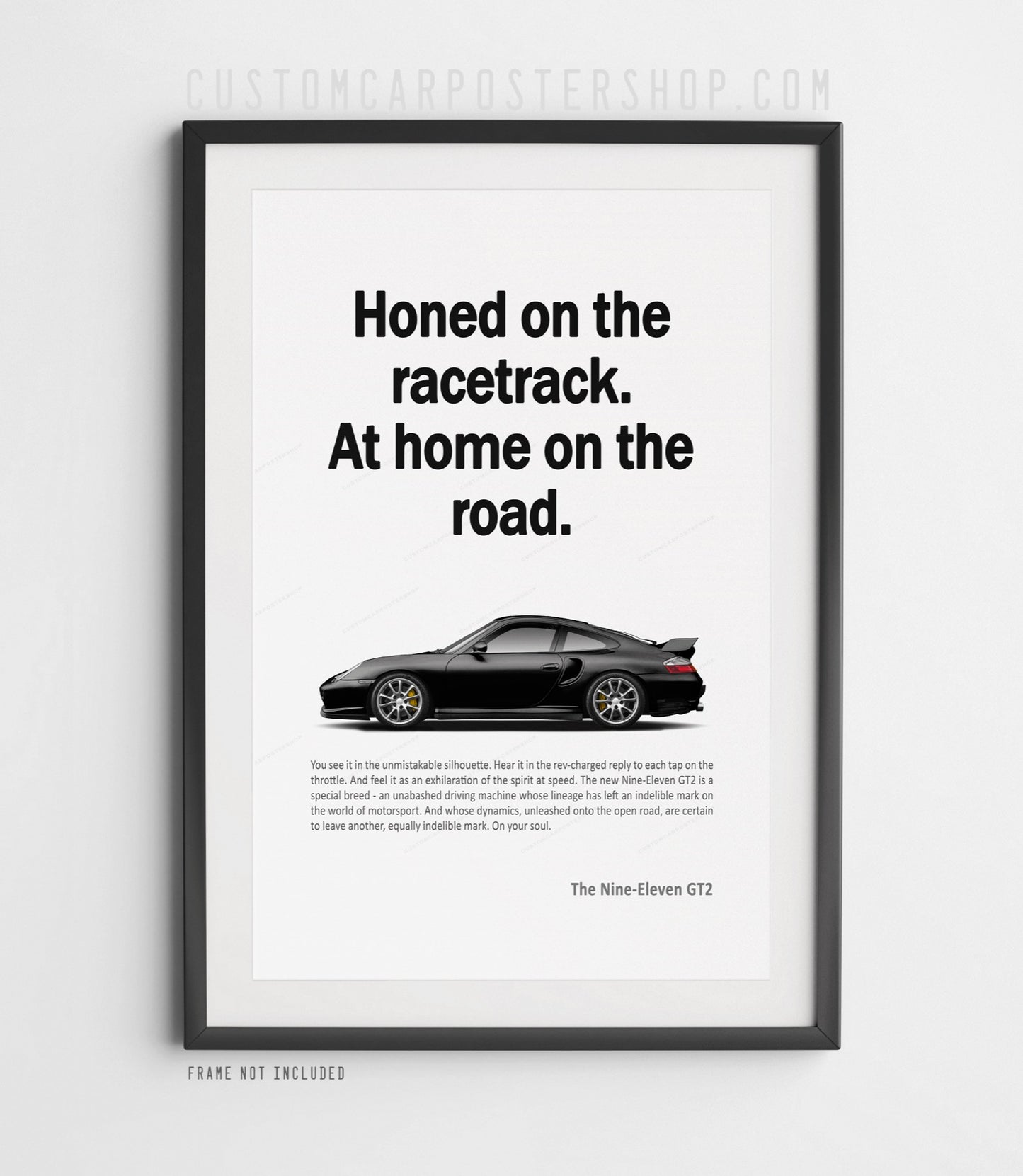 Porsche 996.2 911 GT2 Remastered Print Ad - Honed on the Racetrack