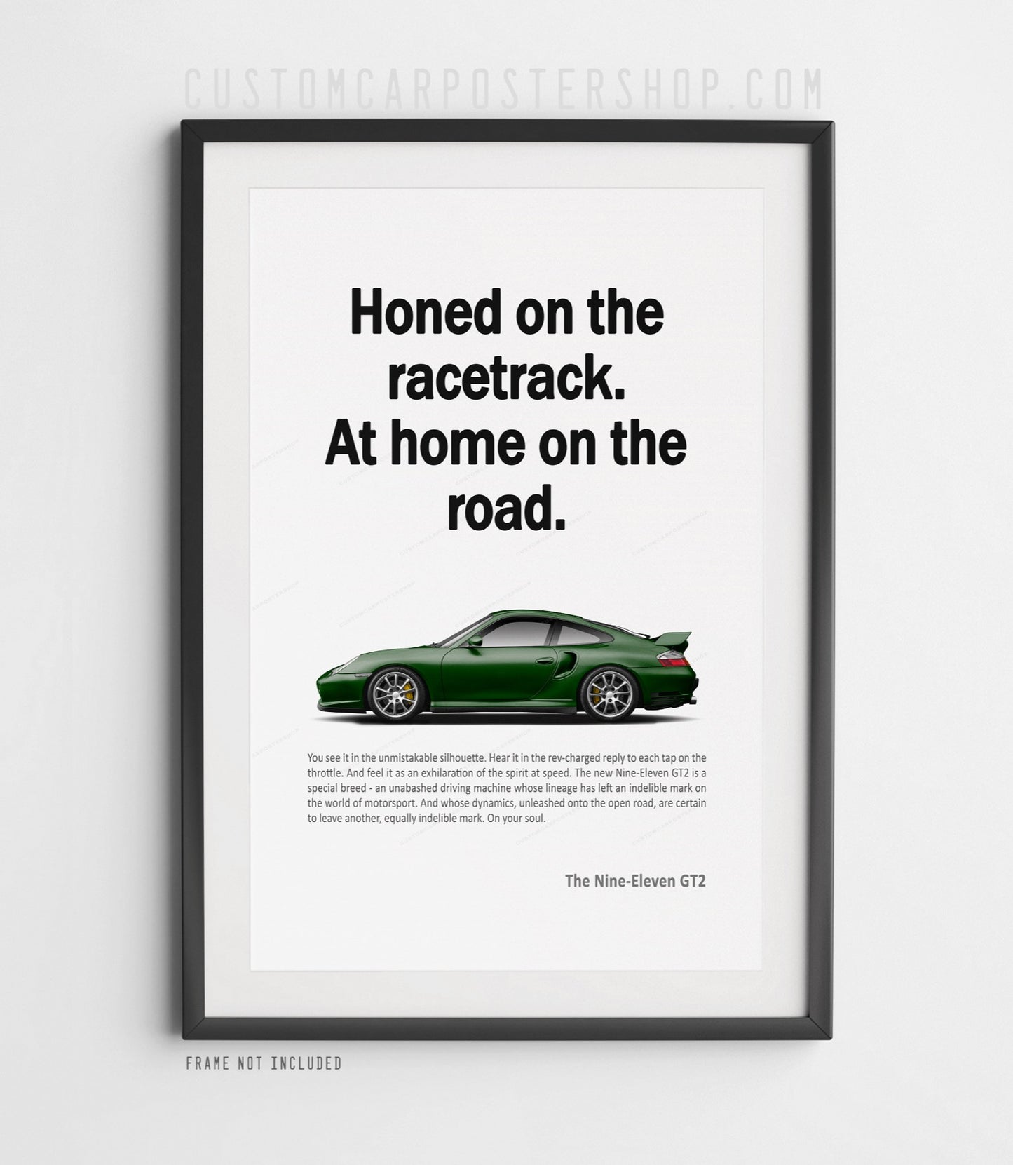 Porsche 996.2 911 GT2 Remastered Print Ad - Honed on the Racetrack