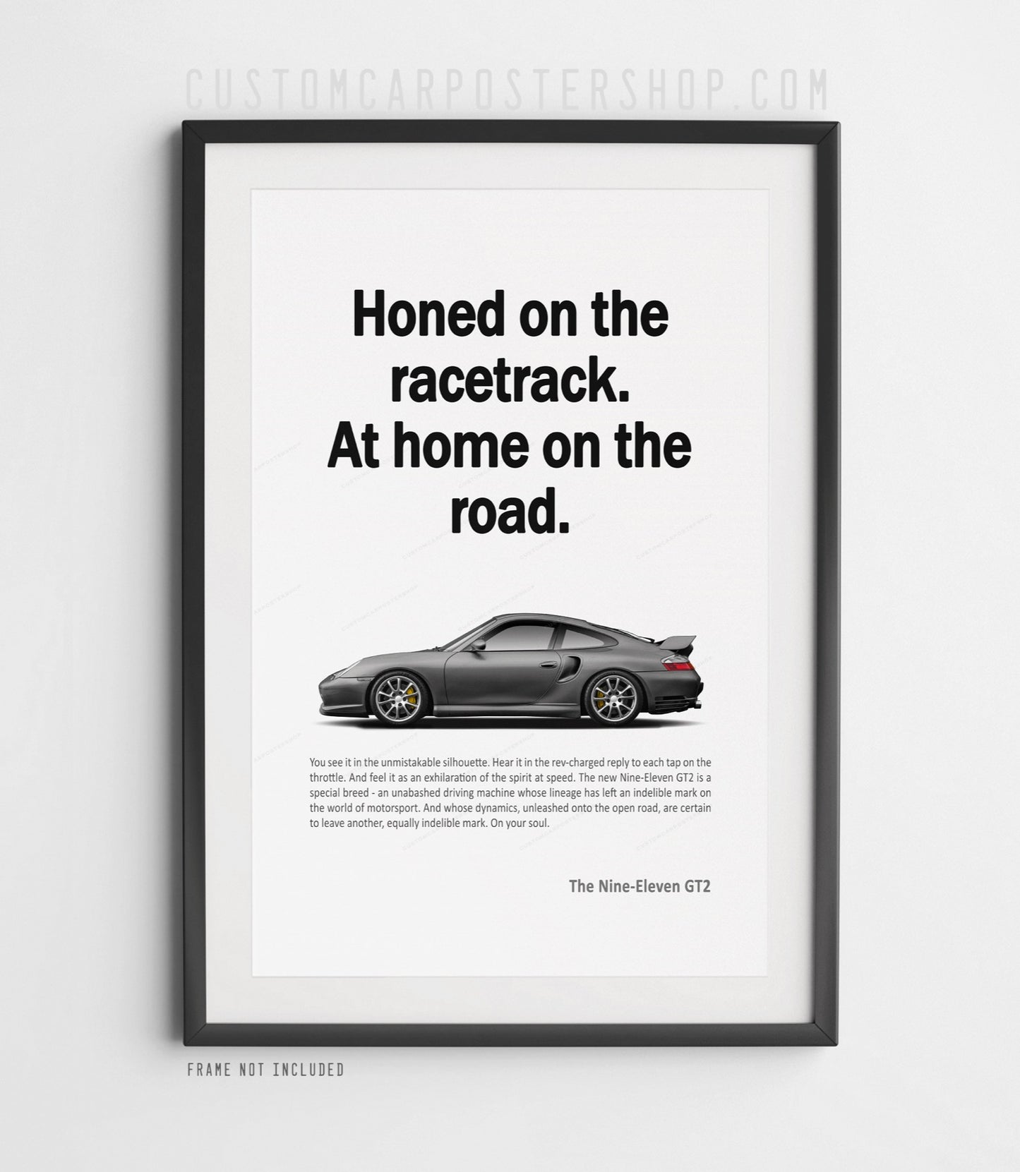 Porsche 996.2 911 GT2 Remastered Print Ad - Honed on the Racetrack