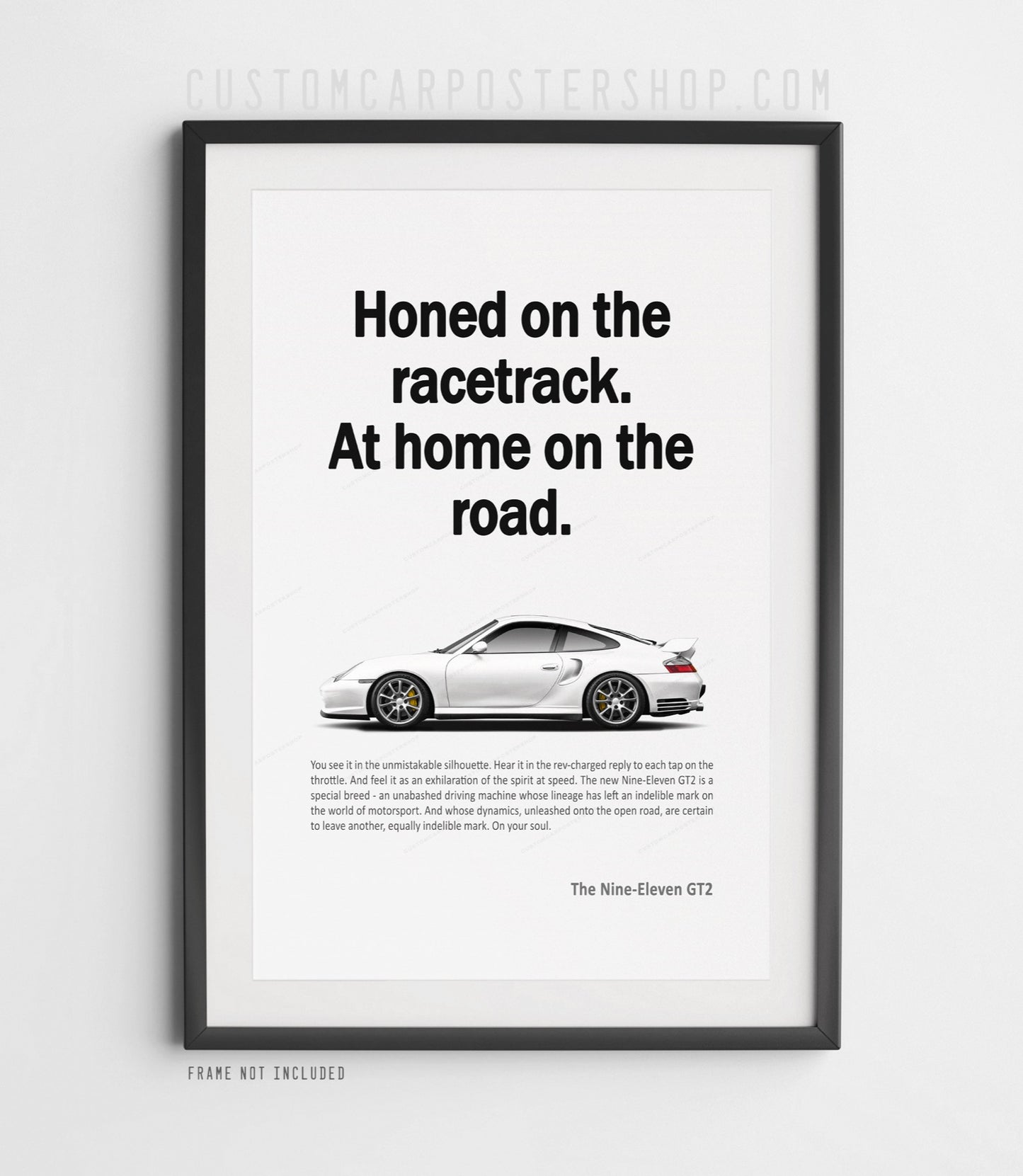 Porsche 996.2 911 GT2 Remastered Print Ad - Honed on the Racetrack