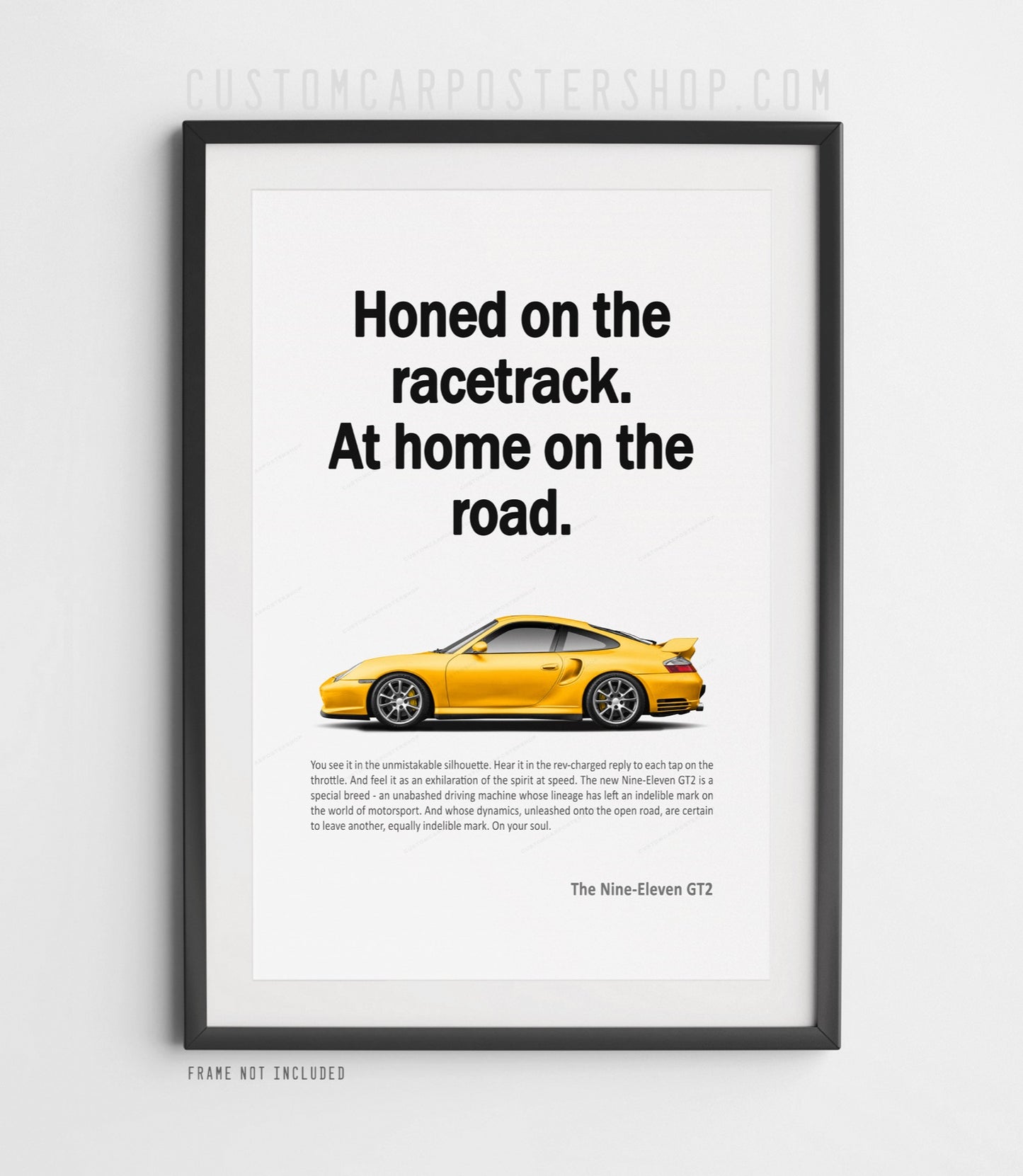 Porsche 996.2 911 GT2 Remastered Print Ad - Honed on the Racetrack