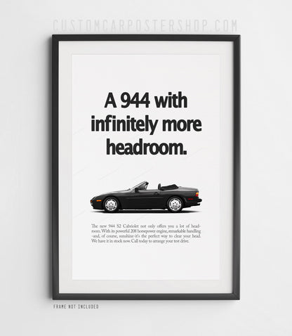Porsche 944 S2 Cabriolet Vintage Ad - Headroom