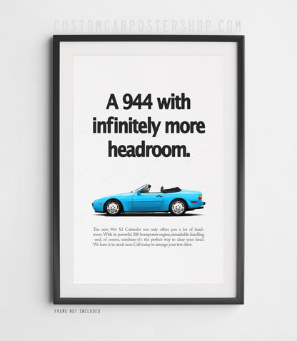 Porsche 944 S2 Cabriolet Vintage Ad - Headroom
