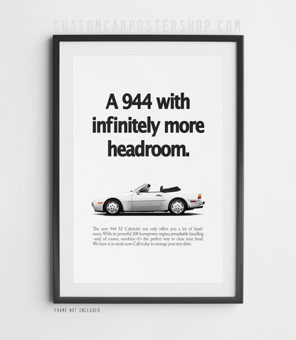 Porsche 944 S2 Cabriolet Vintage Ad - Headroom
