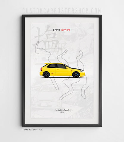 Honda Civic Type R EK9 - Initial D Poster