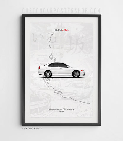 Mitsubishi Evolution IV - Initial D Poster