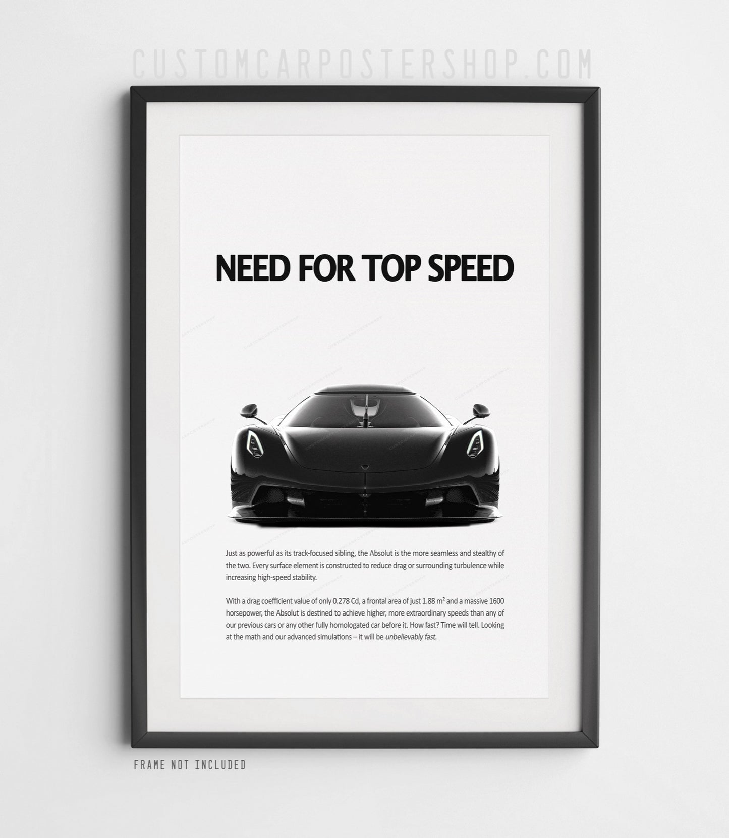 Koenigsegg Jesko Absolut Print Ad Poster - Need For Top Speed