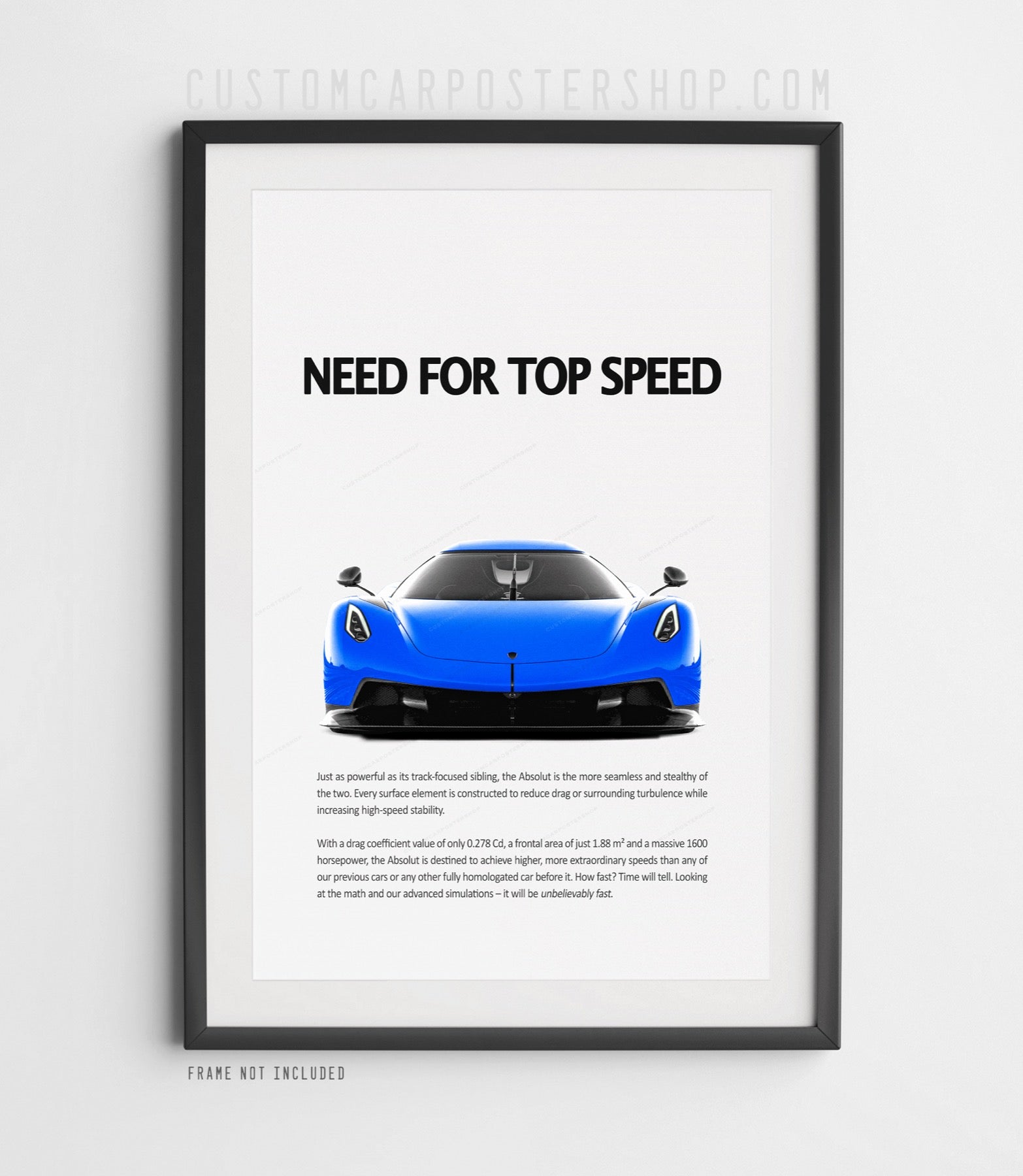 Koenigsegg Jesko Absolut Print Ad Poster - Need For Top Speed