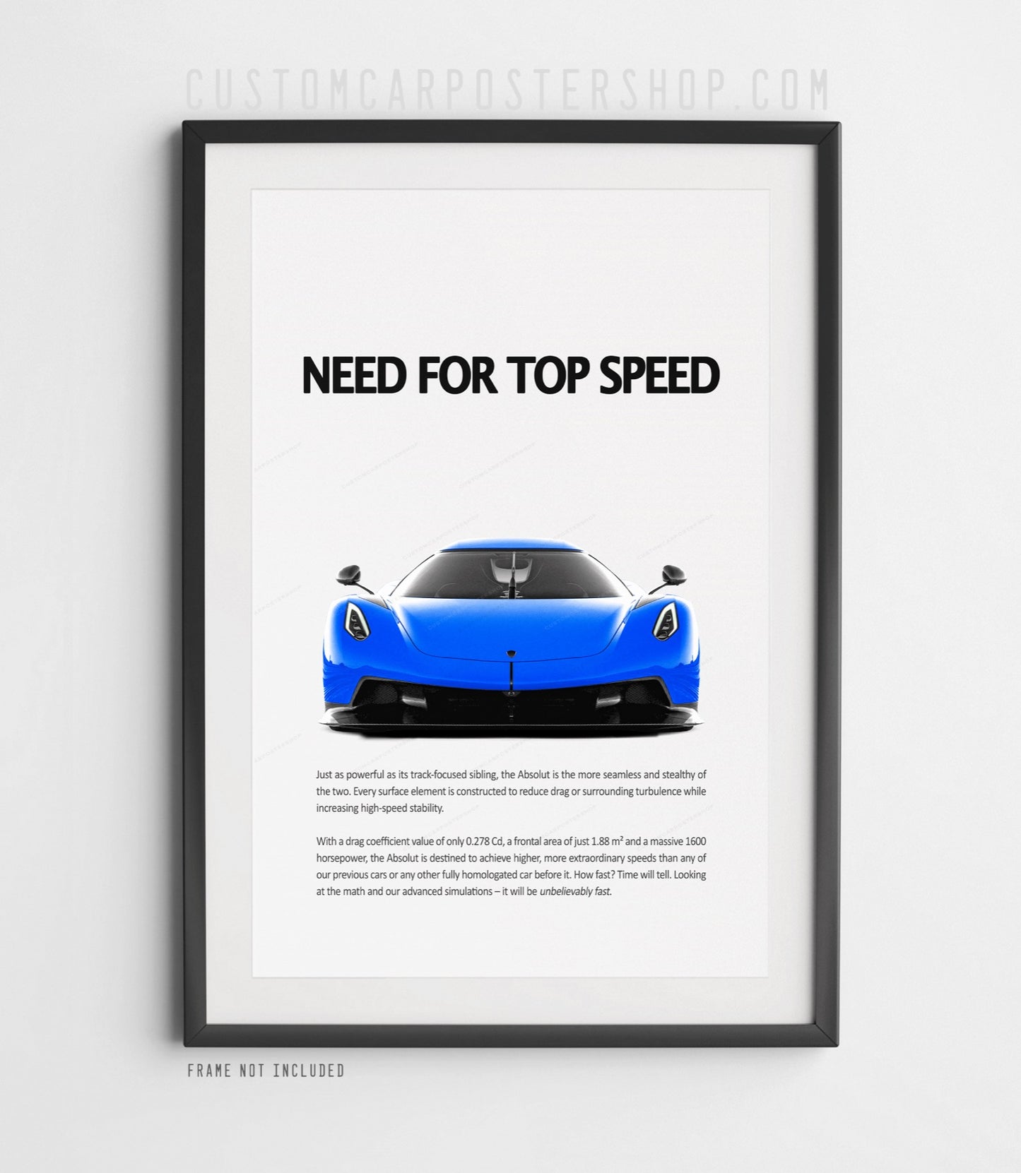 Koenigsegg Jesko Absolut Print Ad Poster - Need For Top Speed