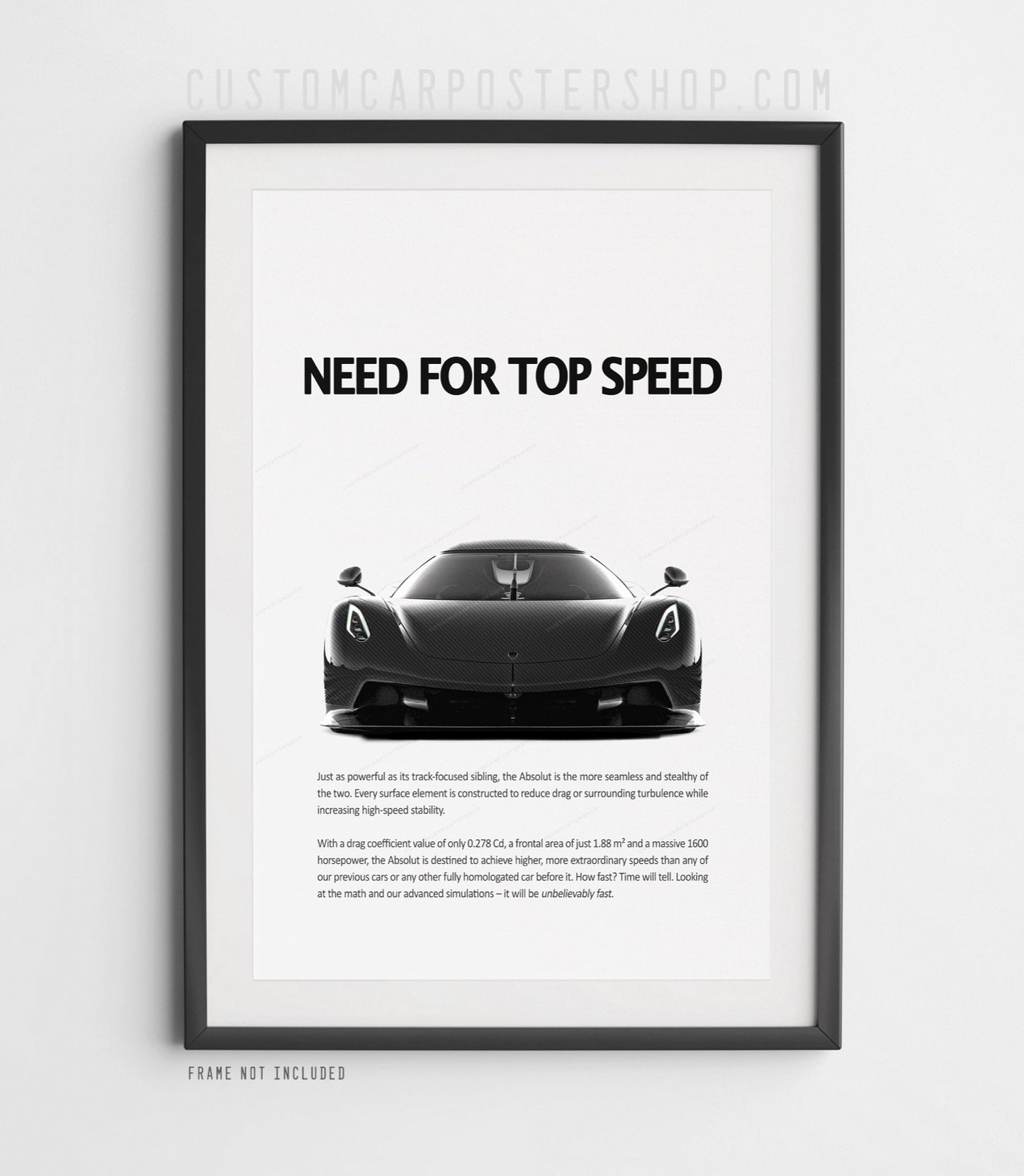 Koenigsegg Jesko Absolut Print Ad Poster - Need For Top Speed
