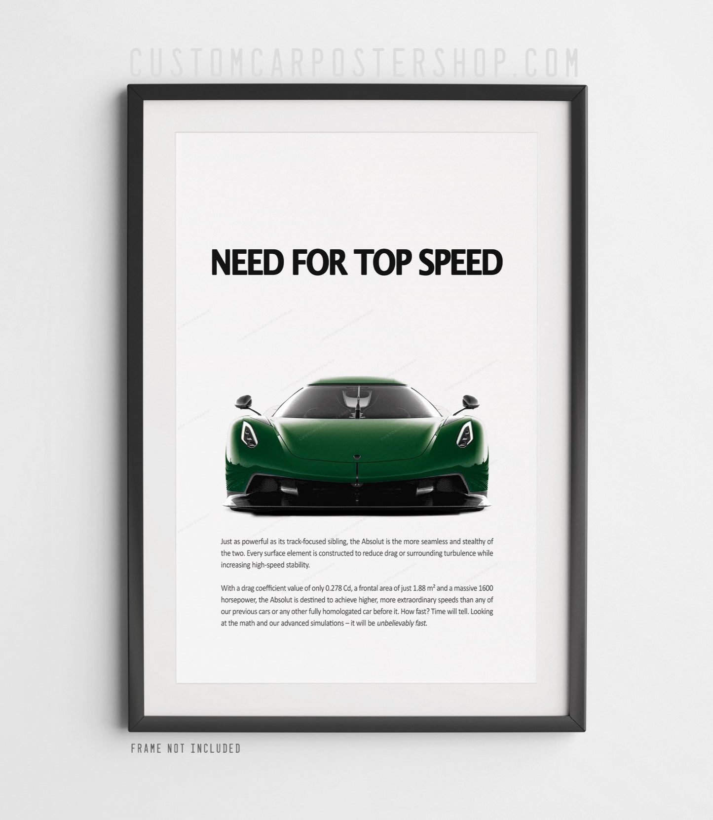 Koenigsegg Jesko Absolut Print Ad Poster - Need For Top Speed
