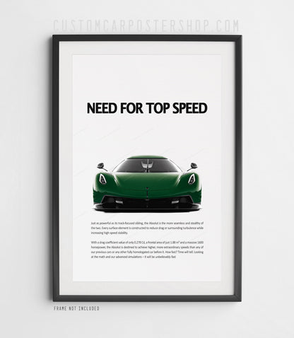 Koenigsegg Jesko Absolut Print Ad Poster - Need For Top Speed