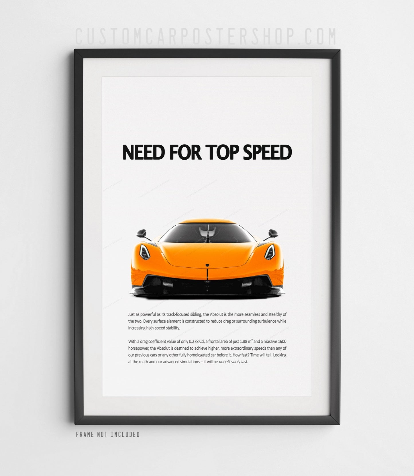 Koenigsegg Jesko Absolut Print Ad Poster - Need For Top Speed