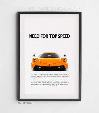 Koenigsegg Jesko Absolut Print Ad Poster - Need For Top Speed