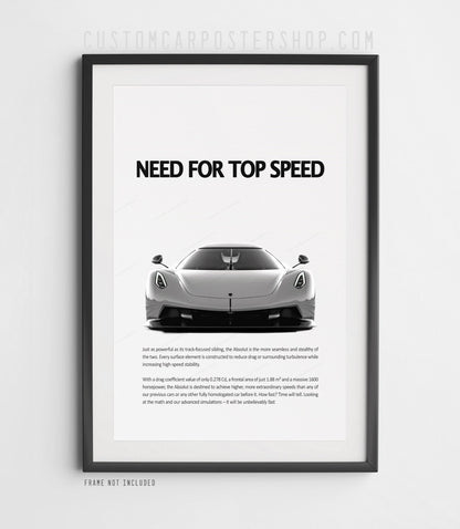 Koenigsegg Jesko Absolut Print Ad Poster - Need For Top Speed