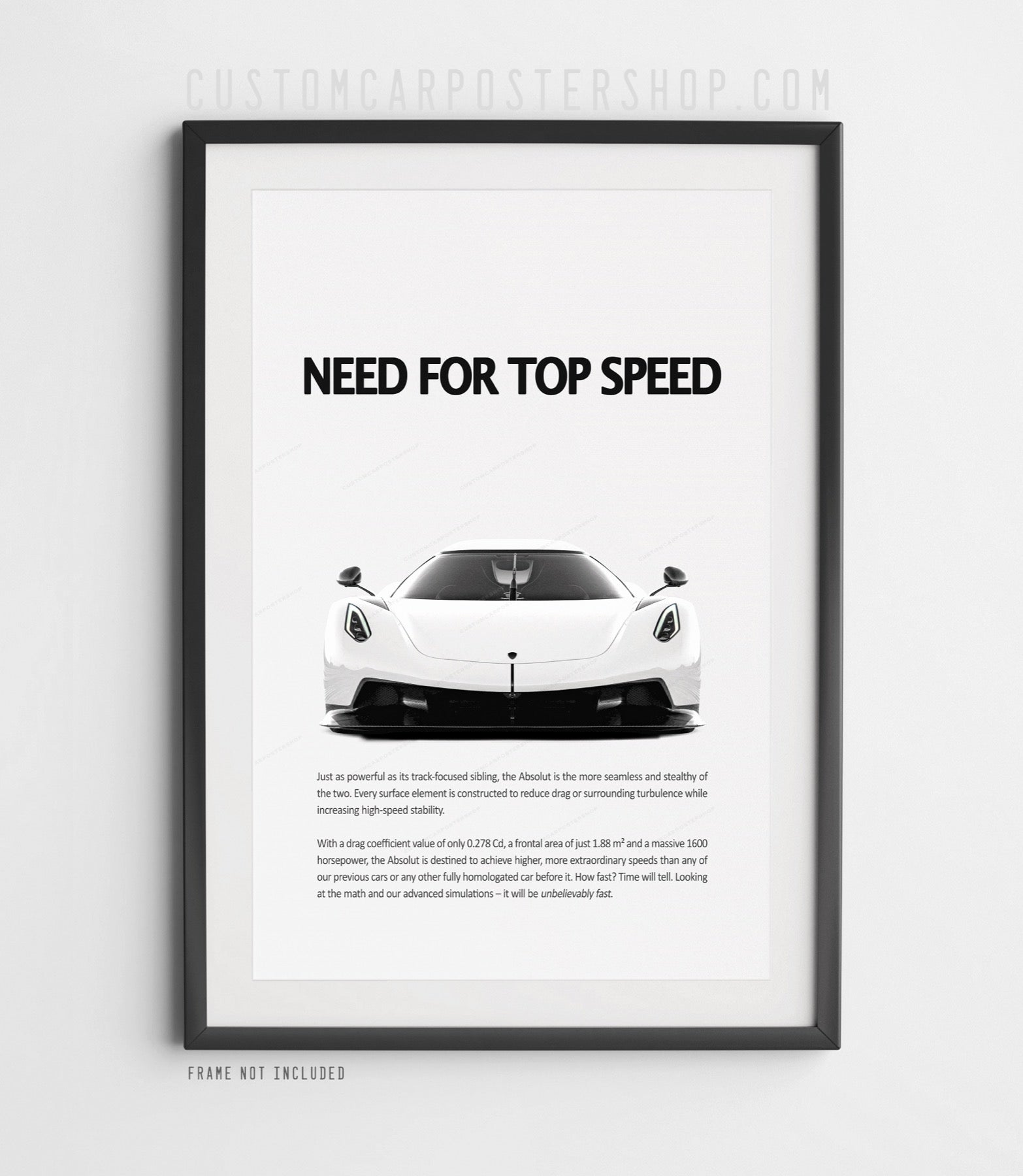 Koenigsegg Jesko Absolut Print Ad Poster - Need For Top Speed