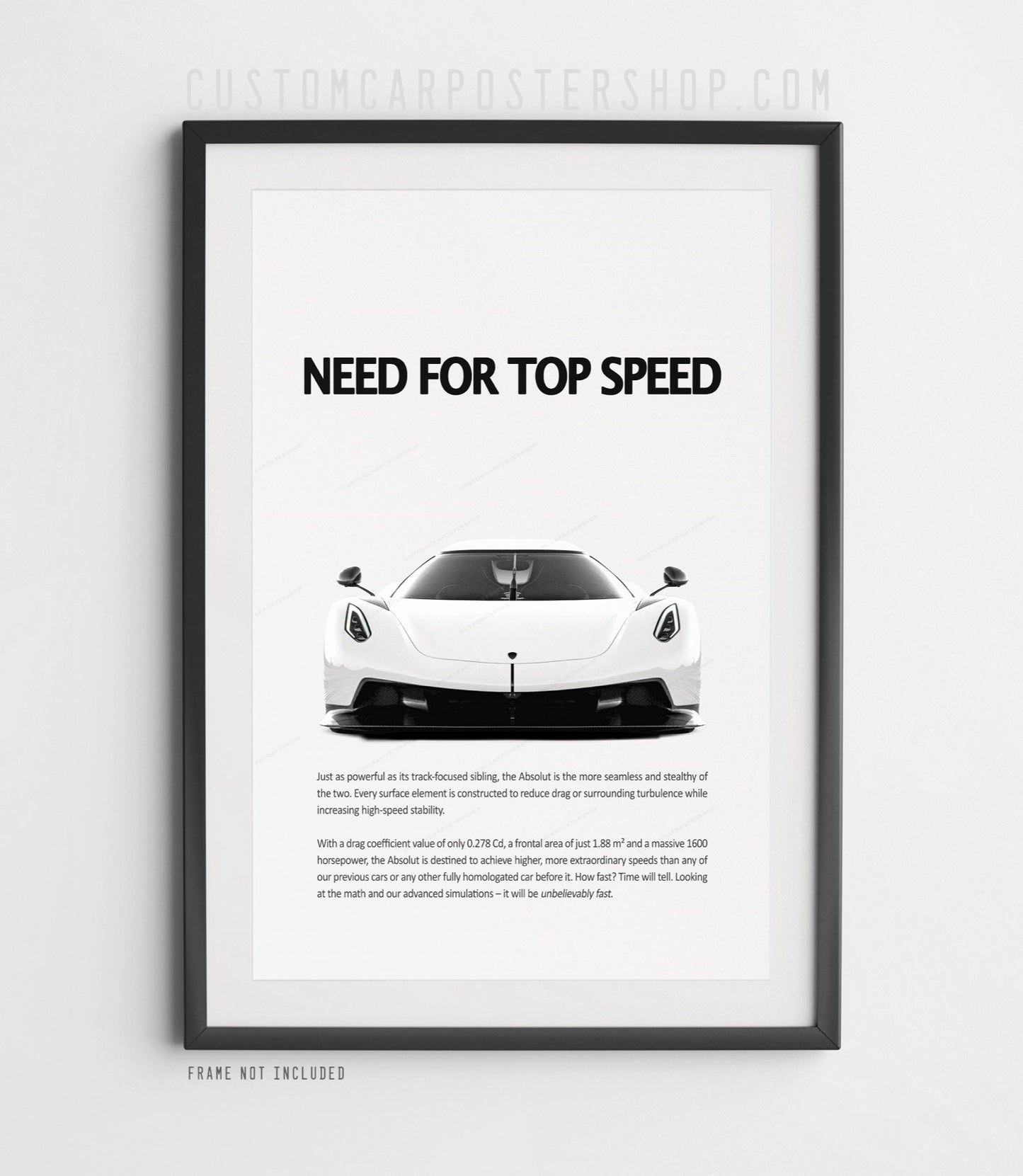Koenigsegg Jesko Absolut Print Ad Poster - Need For Top Speed