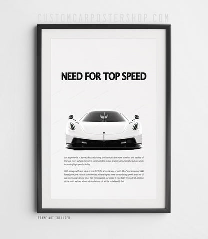 Koenigsegg Jesko Absolut Print Ad Poster - Need For Top Speed