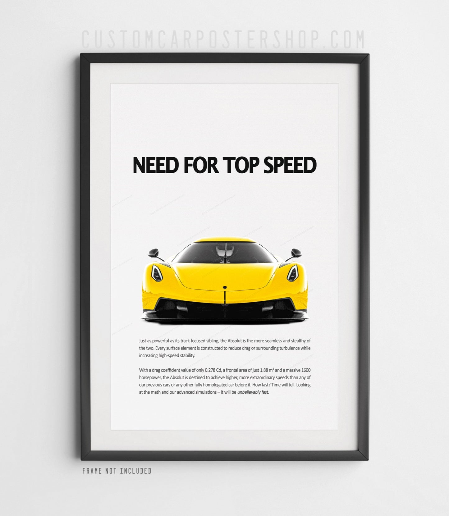 Koenigsegg Jesko Absolut Print Ad Poster - Need For Top Speed