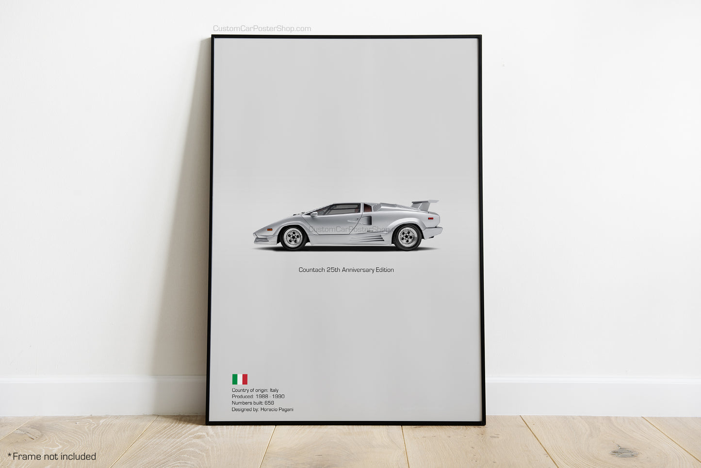 Lamborghini Countach 25th Anniversary Edition Poster - Minimalistic Wall Art