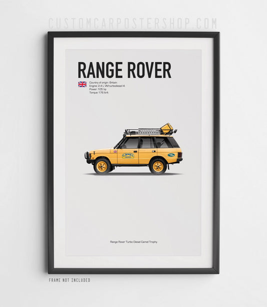 Land Rover Range Rover Camel Trophy Tribute Poster Framed Art