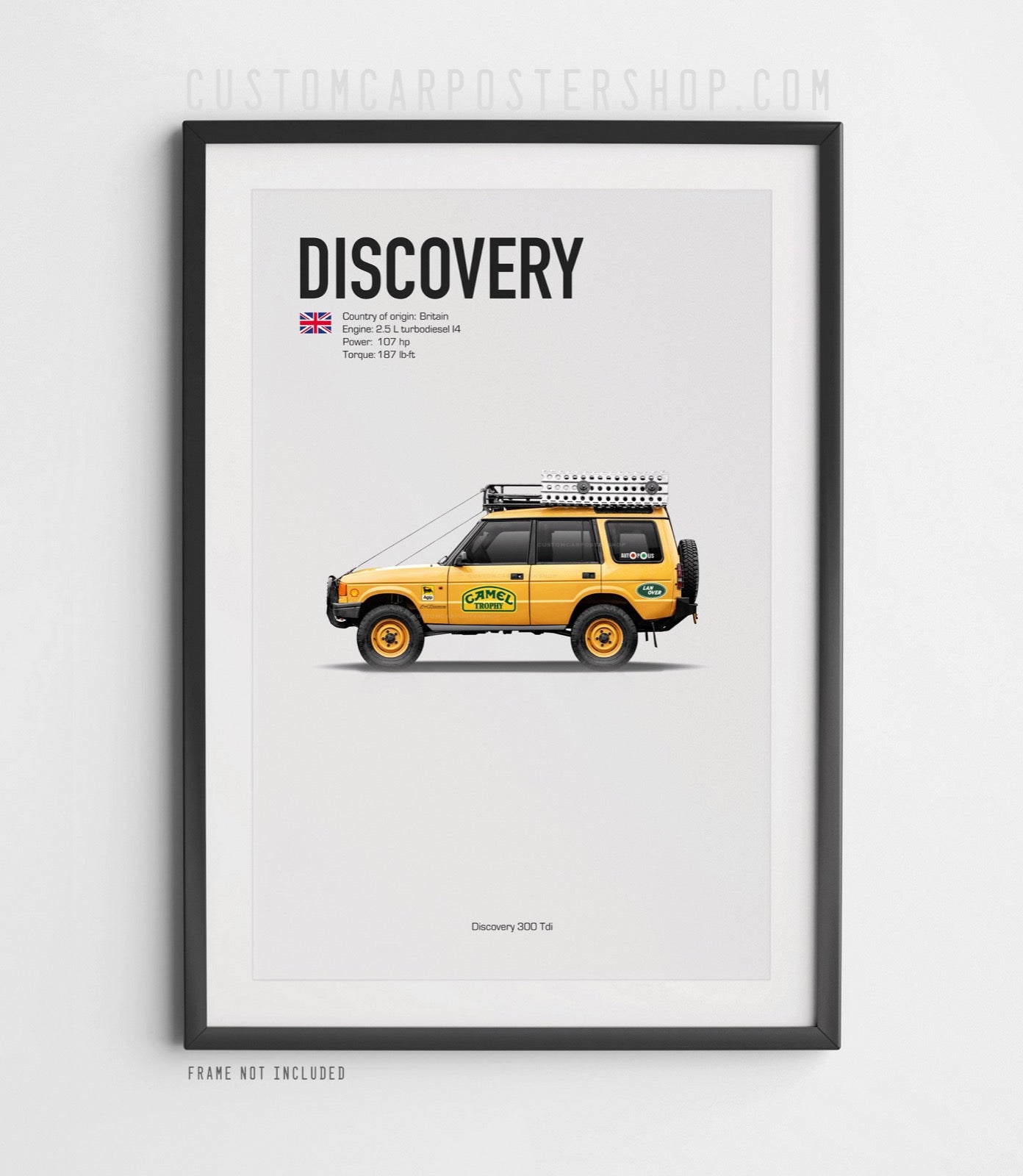 Land Rover Discovery Camel Trophy Tribute Poster framed art