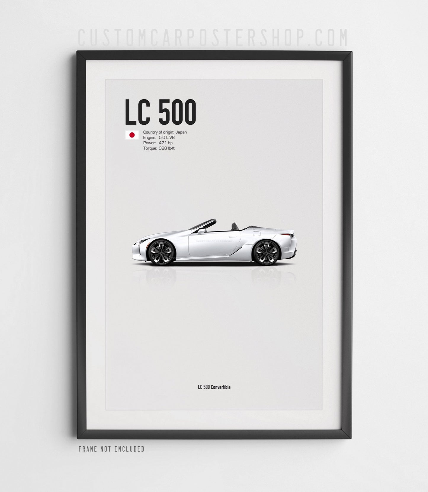 Lexus LC500 Convertible poster multi colour luxury convertible car minimalist automotive wall art