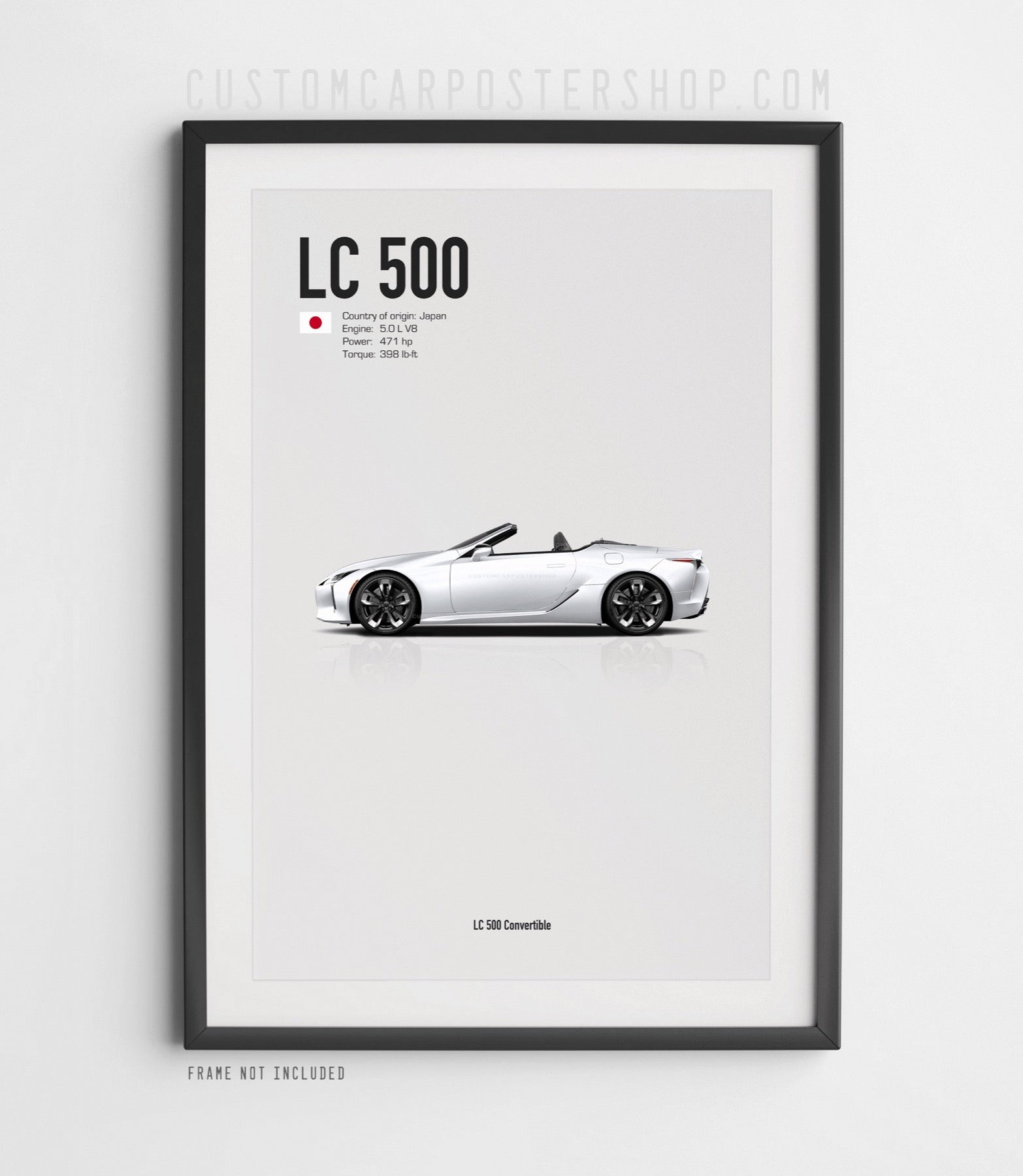Lexus LC500 Convertible poster multi colour luxury convertible car minimalist automotive wall art