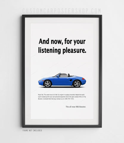 Porsche 986 Boxster Print Ad - For Your Listening Pleasure
