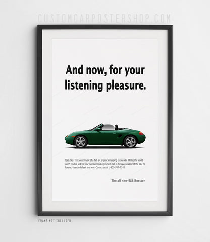 Porsche 986 Boxster Print Ad - For Your Listening Pleasure