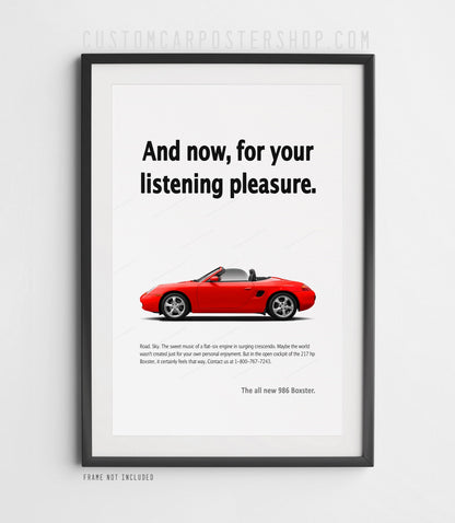 Porsche 986 Boxster Print Ad - For Your Listening Pleasure