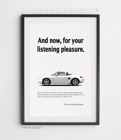 Porsche 986 Boxster Print Ad - For Your Listening Pleasure