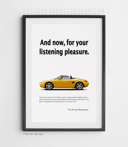 Porsche 986 Boxster Print Ad - For Your Listening Pleasure