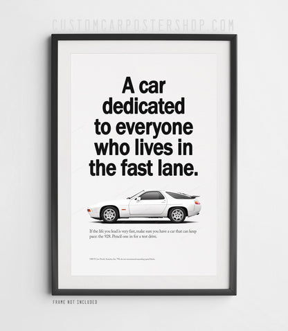Porsche 928 S4 Advertisment Print - Lives In The Fast Lane