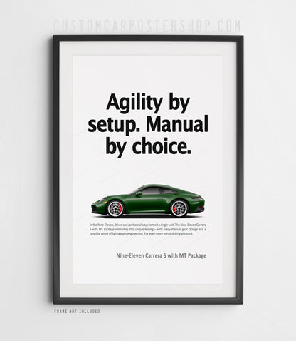 Porsche 911 (992.2) Carrera S MT Print Ad Poster - Manual by Choice