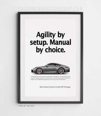 Porsche 911 (992.2) Carrera S MT Print Ad Poster - Manual by Choice