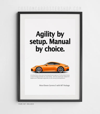Porsche 911 (992.2) Carrera S MT Print Ad Poster - Manual by Choice
